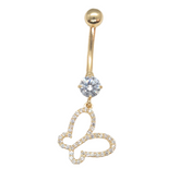 14kt Hanging Butterfly Belly Ring